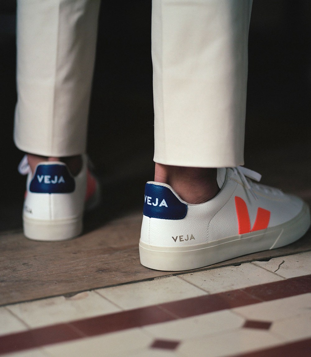 Veja Sneakers Mens - Campo Chromefree - White/Orange - 8672CAREP